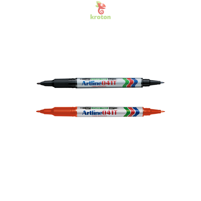 Marker permanent ARTLINE 041, corp plastic, 2 capete, varfuri rotunde 0.4mm/1.0mm